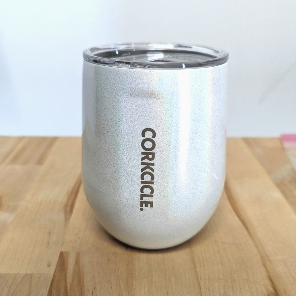 Free People x Corkcicle Opal White Insulated Wine Travel Tumbler Cup Prismatic